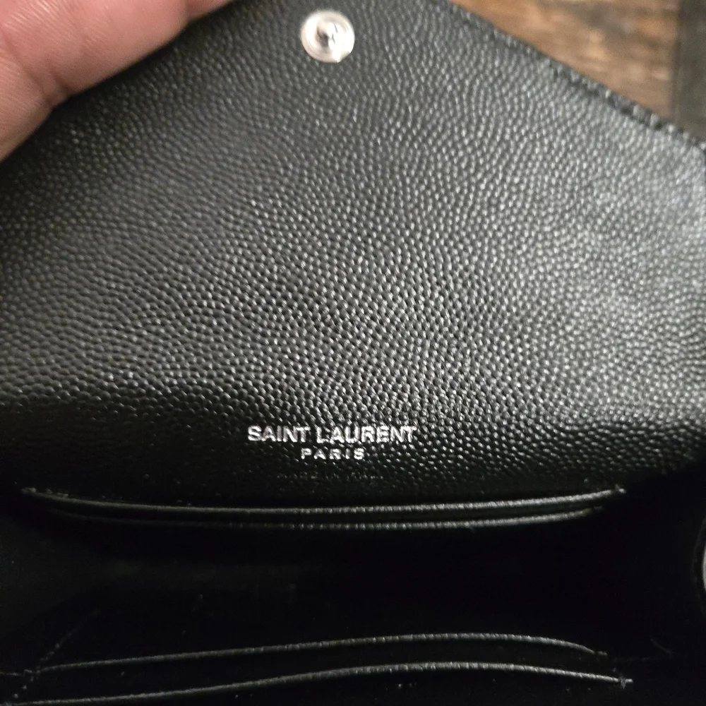 Saint Laurent Black Wallet with Silver Logo - Picture 2 of 7